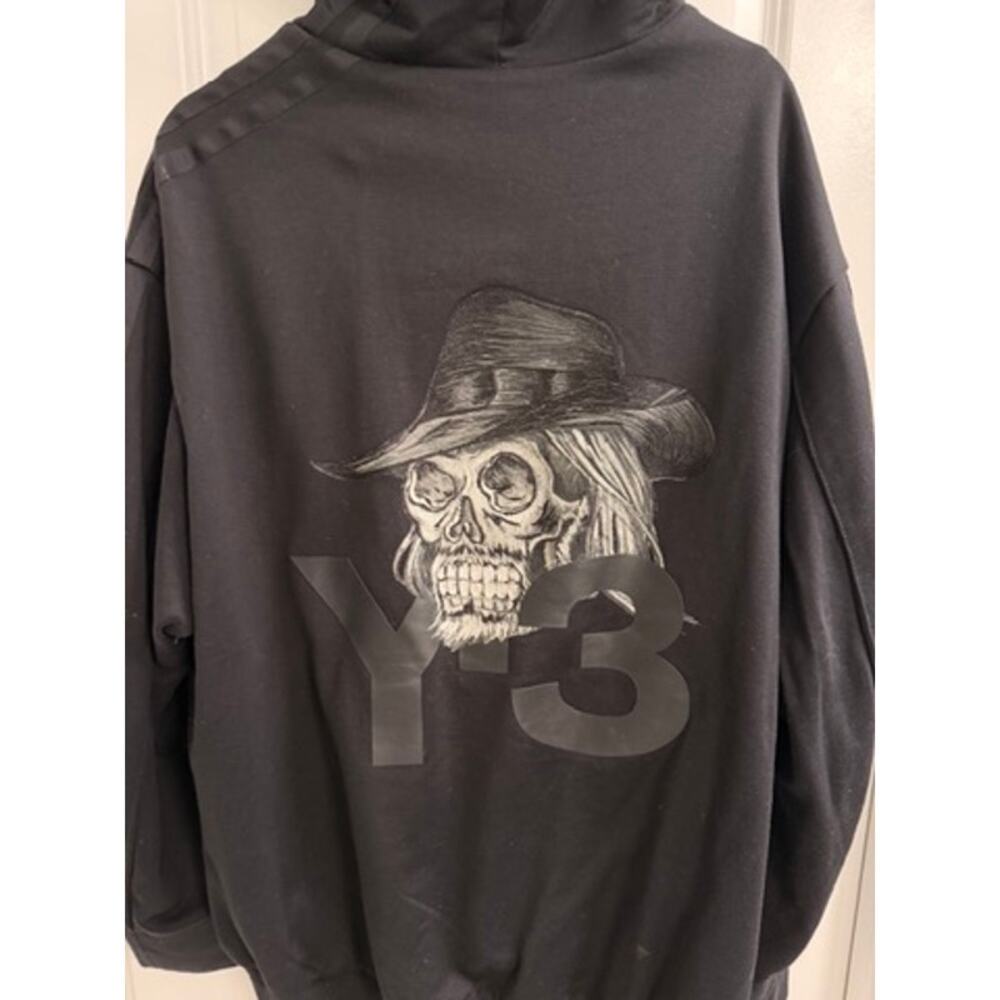 Y-3 Yohji Yamamoto Skull Graphic Full Zip Hoodie Black